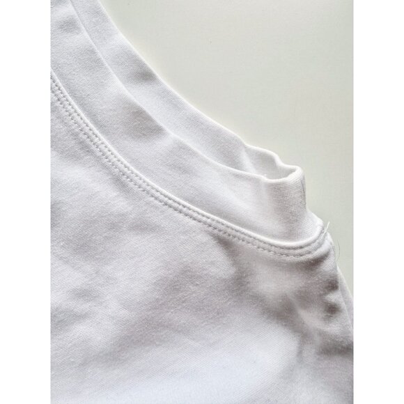 Aritzia BABATON White Viscose Nylon Jersey Crew Neck Muscle Tank Top, Size XS - Picture 4 of 7